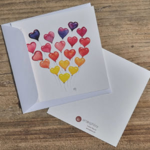 Carte ballons coeurs - Esther Maurer
